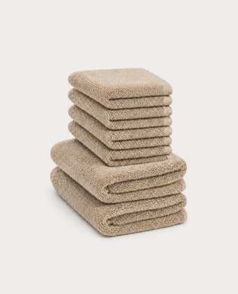 Gästehandtuch Zero-Twist-Baumwolle 30x30 cm (4 Stk.) + 40x60 cm (2 Stk.) | Latte Gästehandtuch Zero-Twist-Baumwolle 30x30 cm (4 Stk.) + 40x60 cm (2 Stk.) | Latte