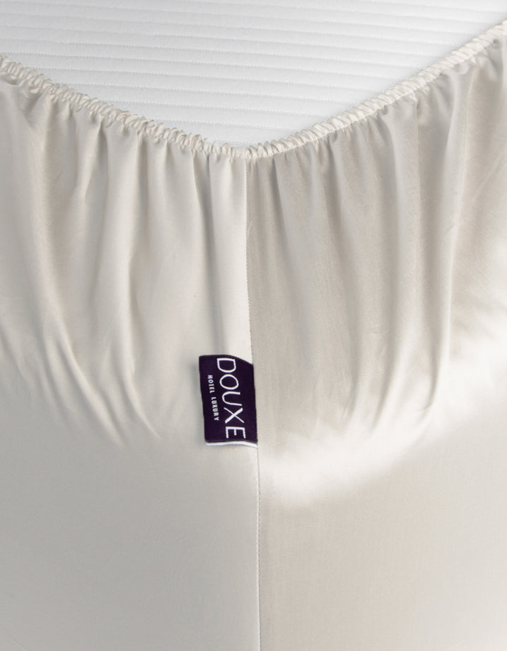 Spannbettlaken ägyptische Baumwolle Satin 400TC | Cream