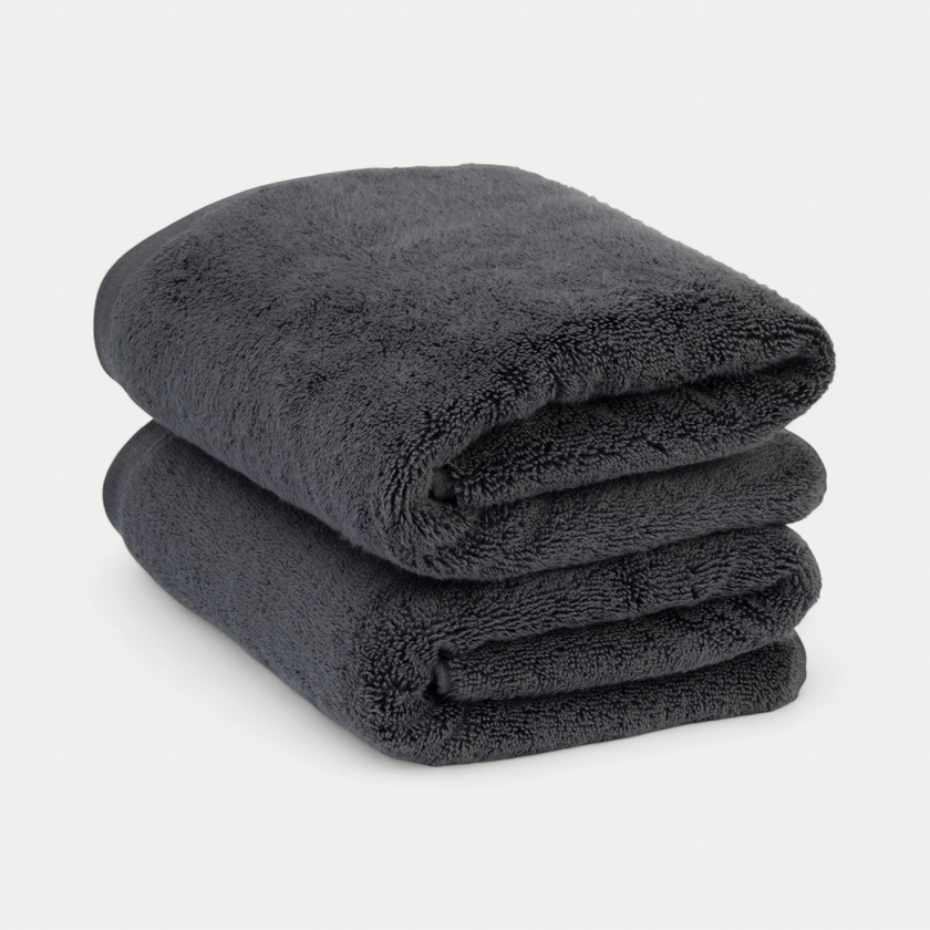 Zero-Twist Baumwollhandtuch 50x100 cm (2 Stk.) | Anthrazit