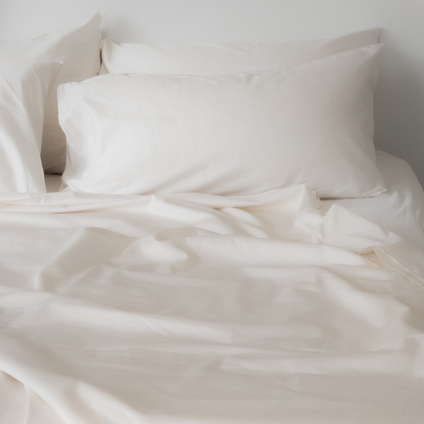 Bettbezug-Set ägyptische Baumwolle Satin 400TC | Cream