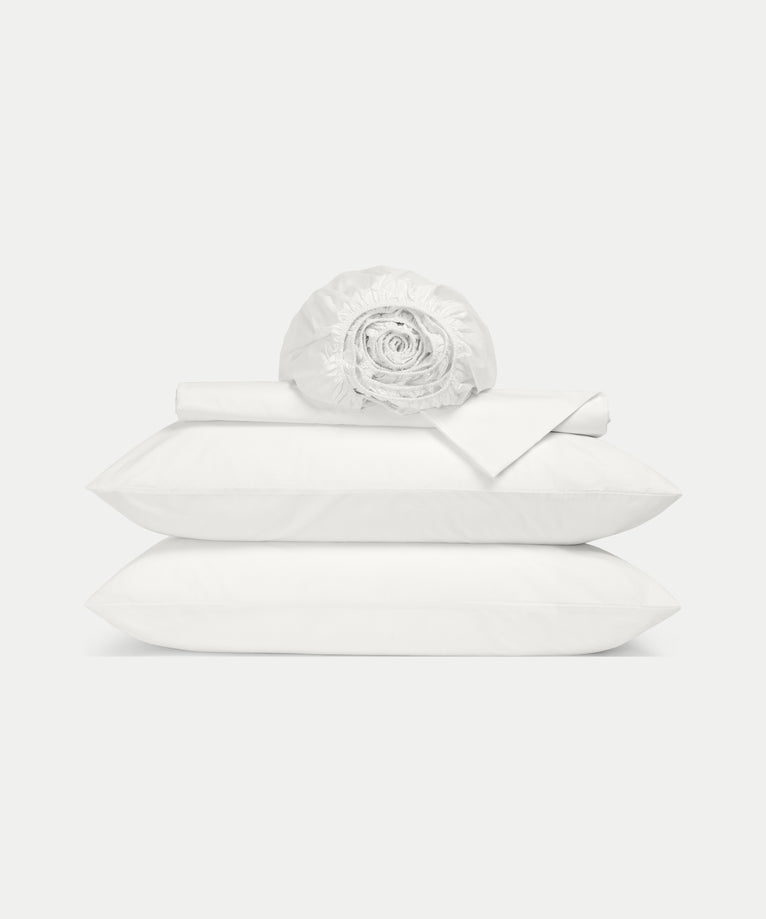 Bettbezug-Set & Spannbettlaken Perkal Chalk White