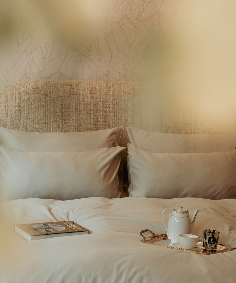 Bettbezug-Set ägyptische Baumwolle Satin 400TC | Champagner