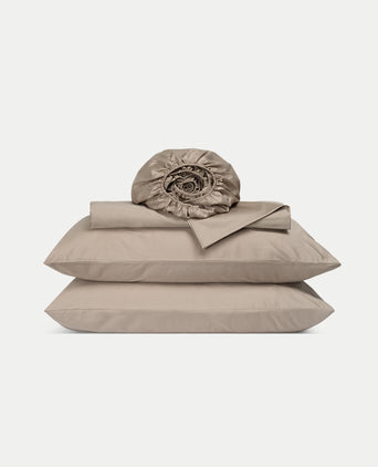 Bettbezug-Set & Spannbettlaken ägyptische Baumwolle Satin | Champagner