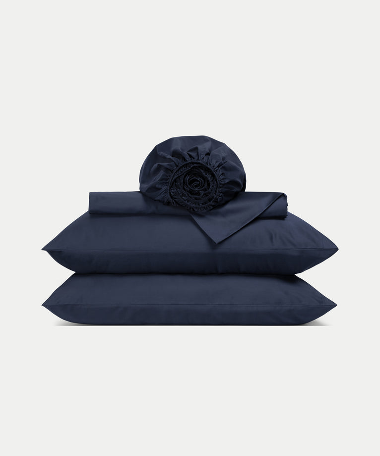 Bettbezug-Set & Spannbettlaken Satin Harbour Blue