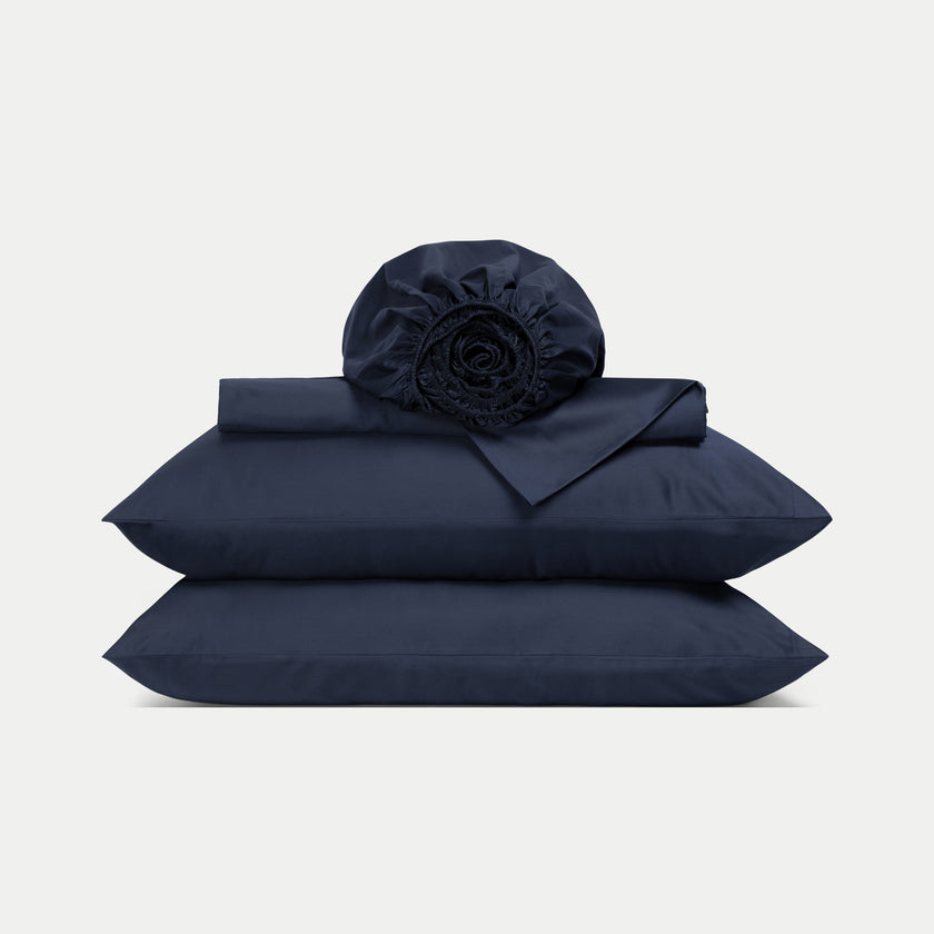 Bettbezug-Set & Spannbettlaken Satin Harbour Blue