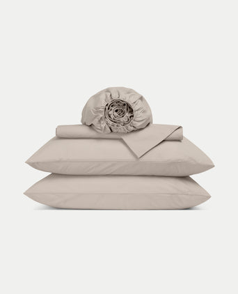 Bettbezug-Set & Spannbettlaken Perkal Latte