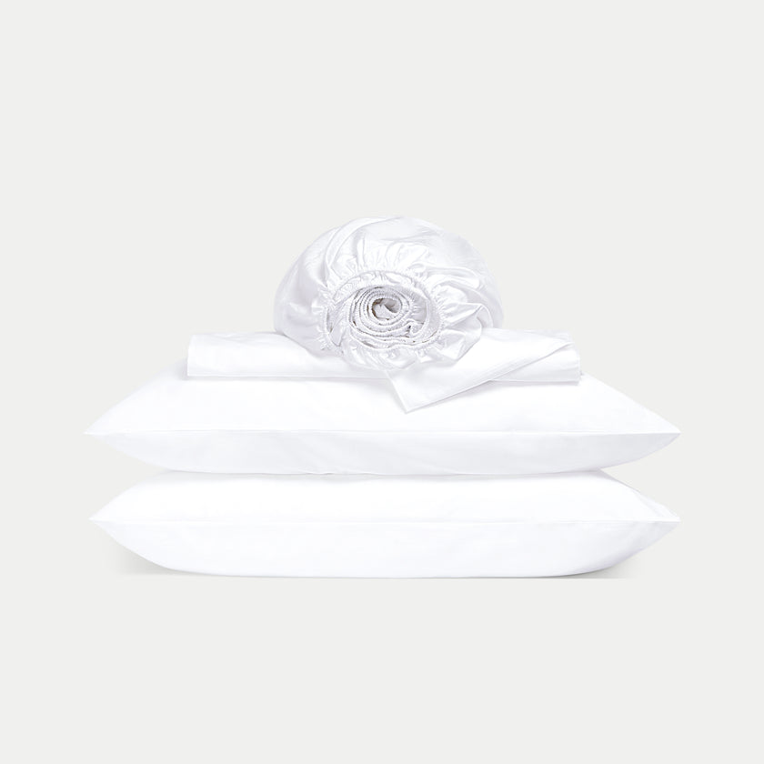 Bettbezug-Set & Spannbettlaken Satin Weiß