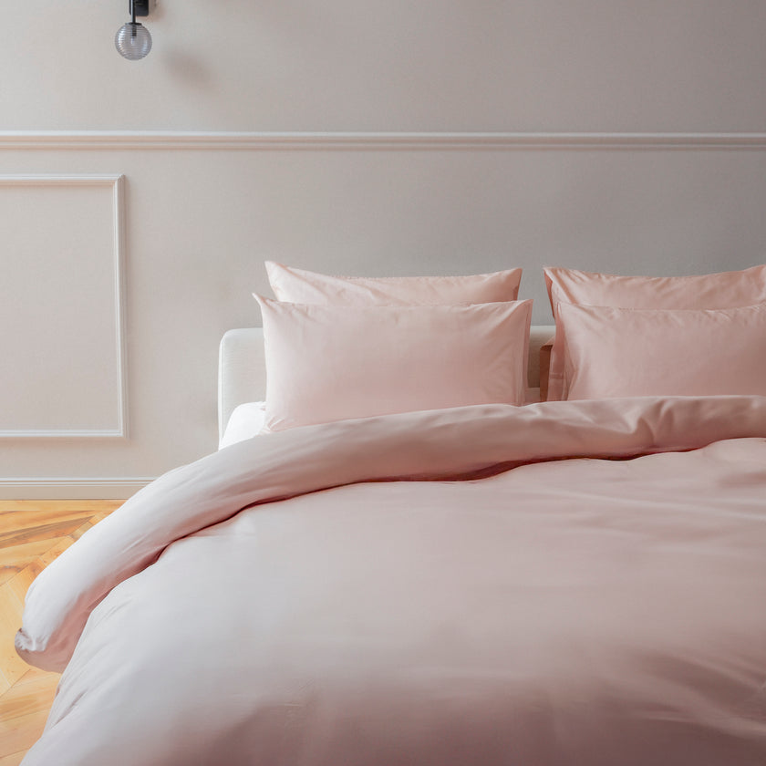 Bettbezug-Set ägyptische Baumwolle Perkal 400TC | Blush Pink