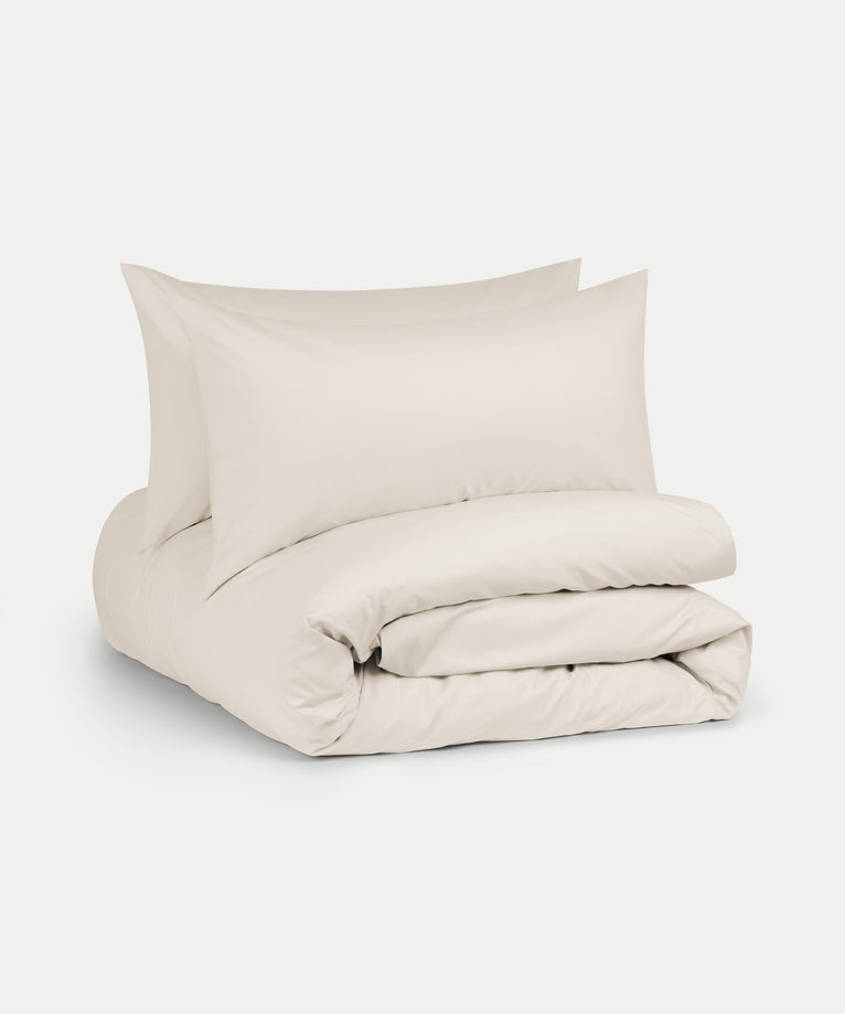 Bettbezug-Set ägyptische Baumwolle Perkal 400TC | Chalk White