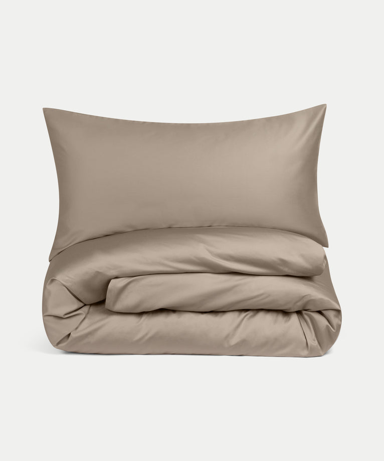 Bettbezug-Set ägyptische Baumwolle Satin 400TC | Champagner