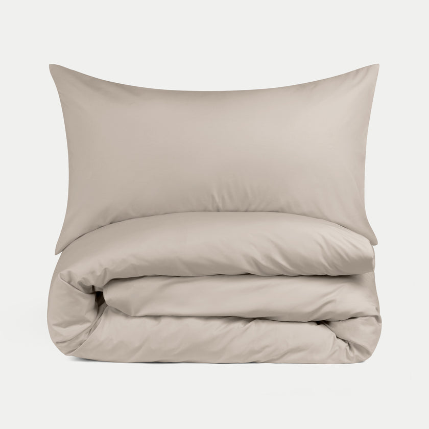 Bettbezug-Set & Spannbettlaken Perkal Latte