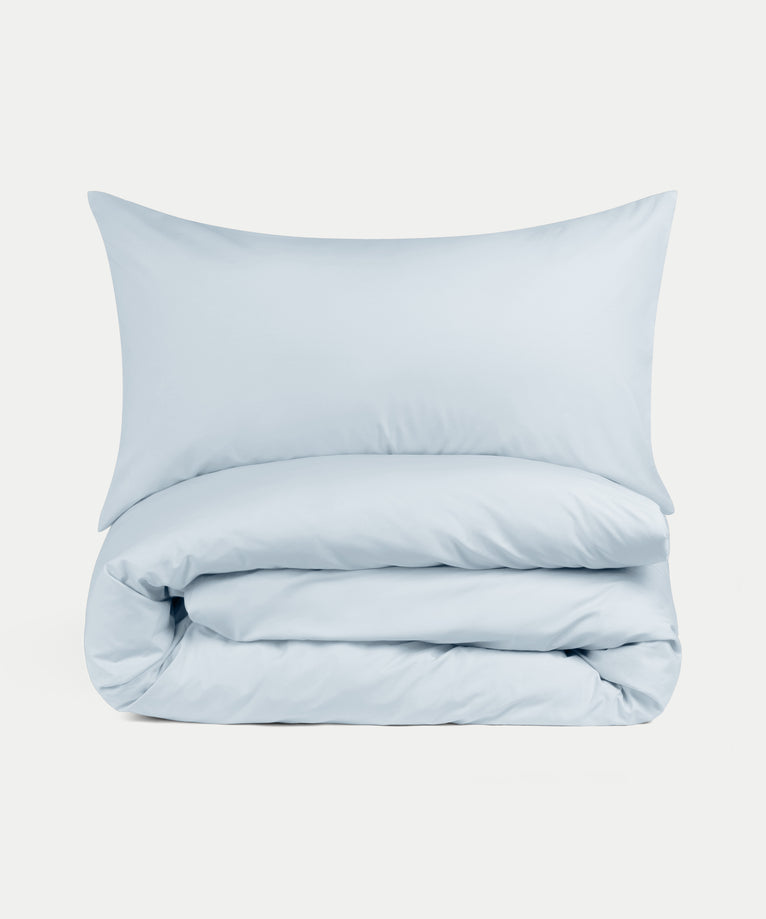 Kinderbettbezug ägyptische Baumwolle Perkal 400TC Pastel Blue - Petit Hôtel