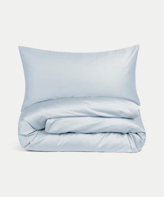 Bettbezug-Set ägyptische Baumwolle Satin 400TC | Pastel Blue