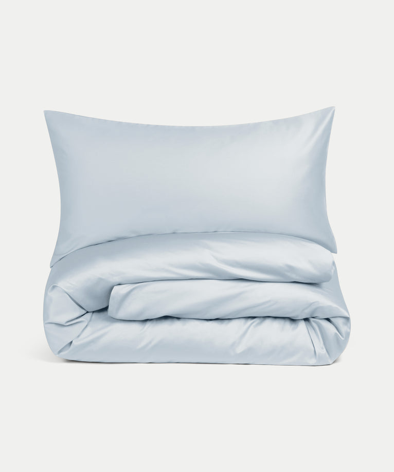 Bettbezug-Set ägyptische Baumwolle Satin 400TC | Pastel Blue