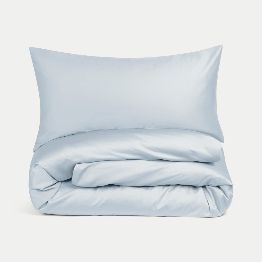 Bettbezug-Set ägyptische Baumwolle Satin 400TC | Pastel Blue