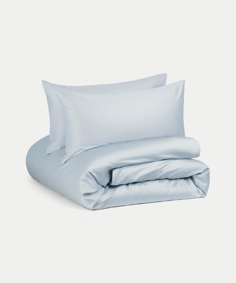 Bettbezug-Set ägyptische Baumwolle Satin 400TC | Pastel Blue