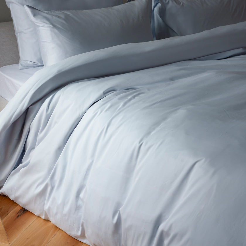 Bettbezug-Set ägyptische Baumwolle Satin 400TC | Pastel Blue