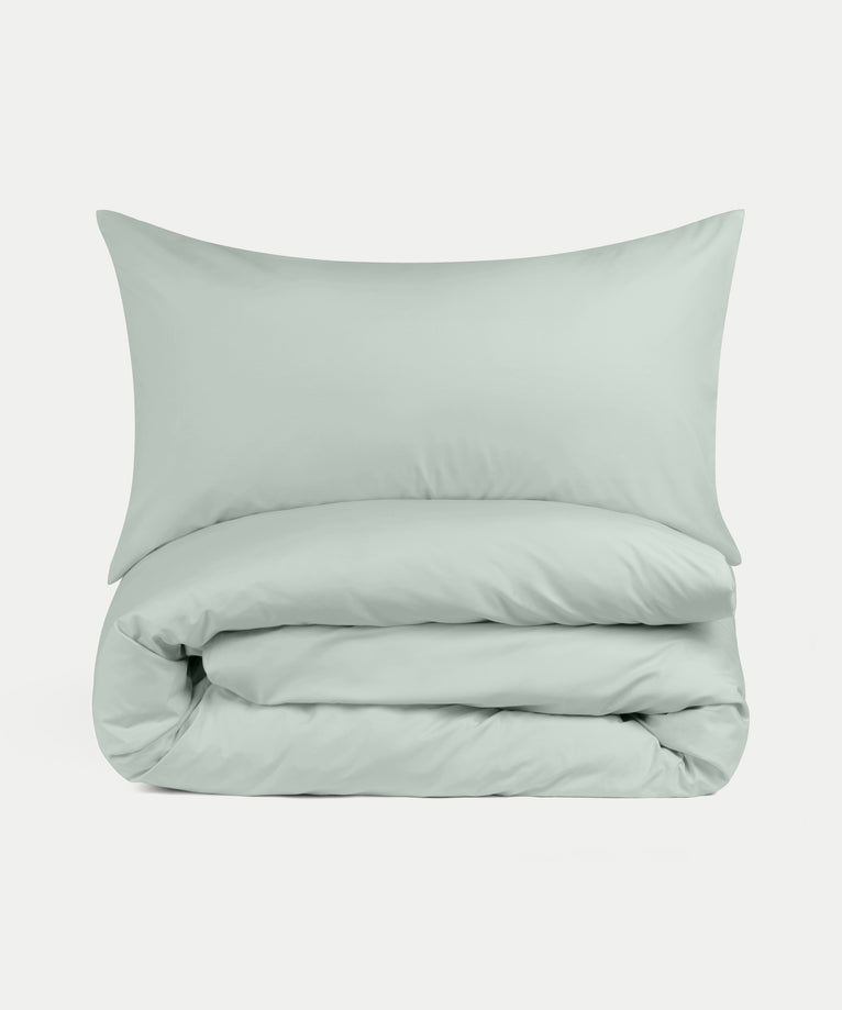 Kinderbettbezug ägyptische Baumwolle Perkal 400TC Pastel Green - Petit Hôtel