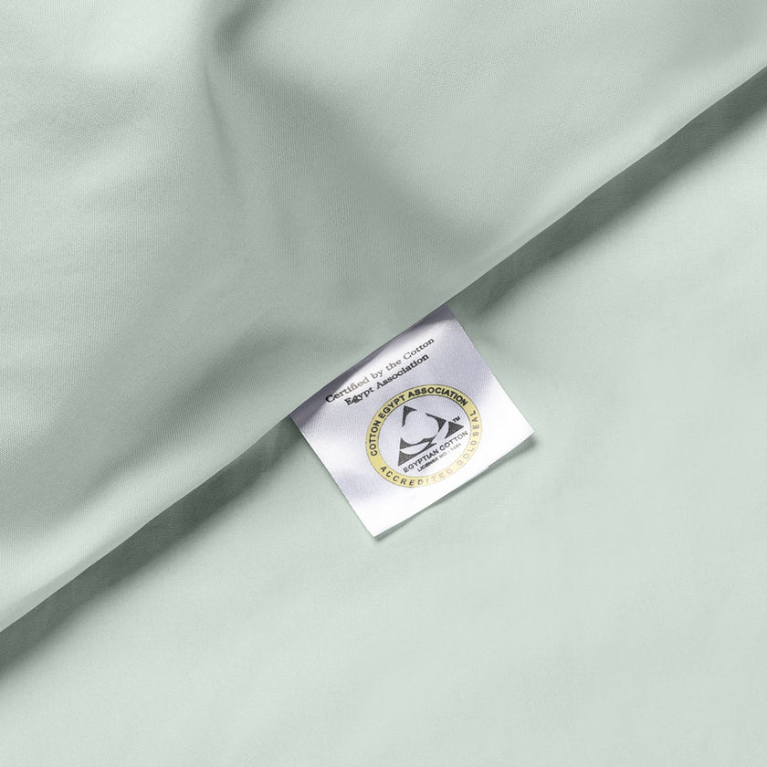 Kinderbettbezug ägyptische Baumwolle Perkal 400TC Pastel Green - Petit Hôtel