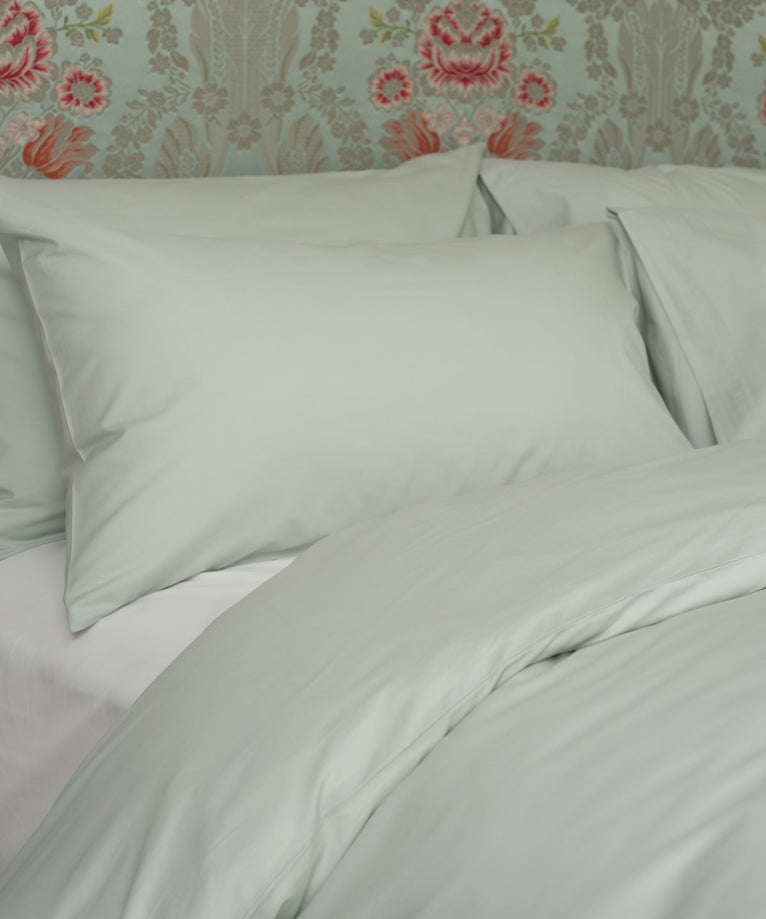 Set aus 2 Kissenbezügen ägyptische Baumwolle 400TC Perkal | Pastel Green