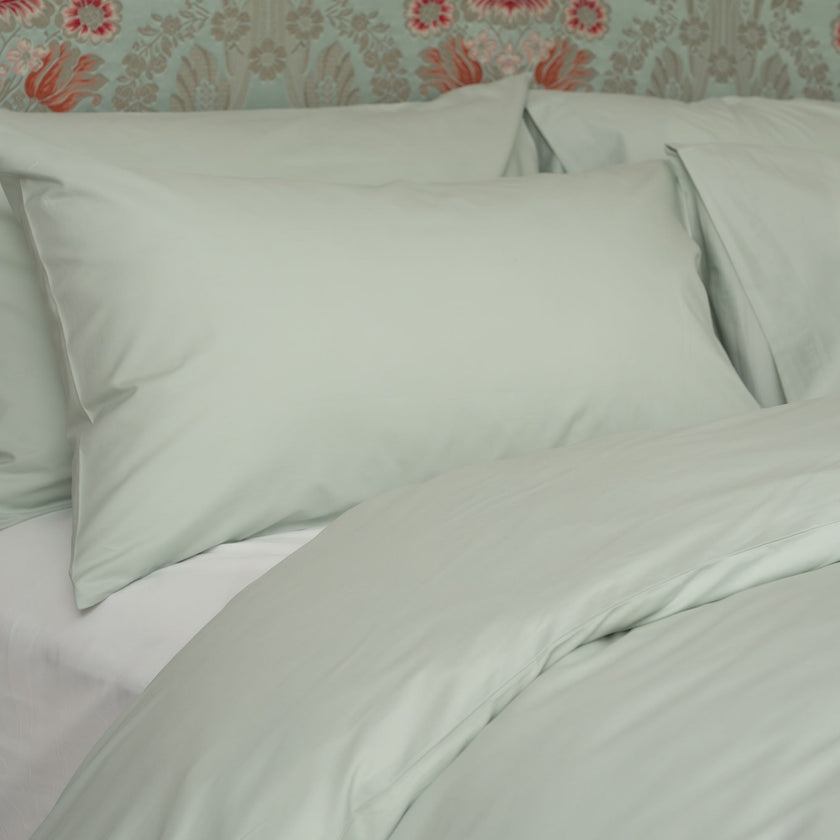 Set aus 2 Kissenbezügen ägyptische Baumwolle 400TC Perkal | Pastel Green