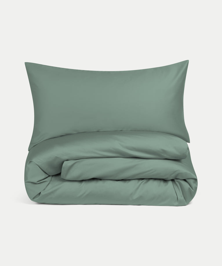 Bettbezug-Set ägyptische Baumwolle Satin 400TC | Sage Green