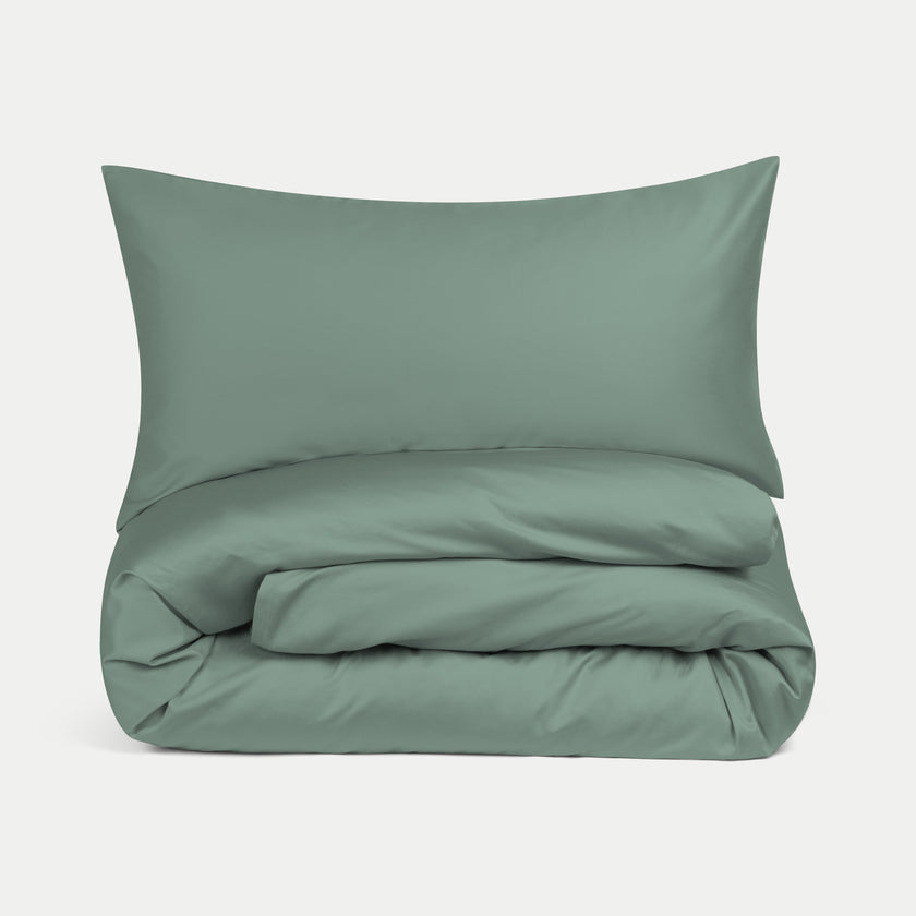 Bettbezug-Set ägyptische Baumwolle Satin 400TC | Sage Green