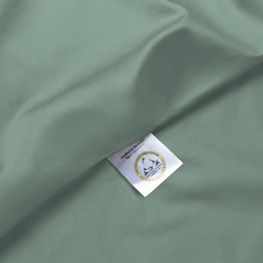 Bettbezug-Set ägyptische Baumwolle Satin 400TC | Sage Green