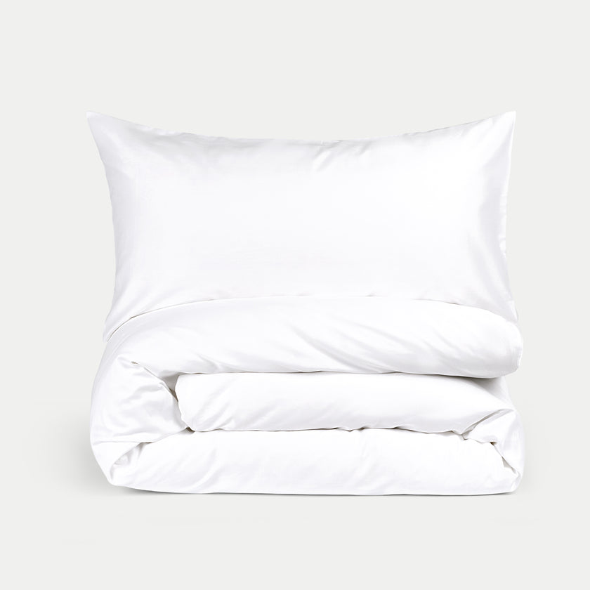 Pulitzer Bettbezug-Set ägyptische Baumwolle Satin 400TC | Weiß