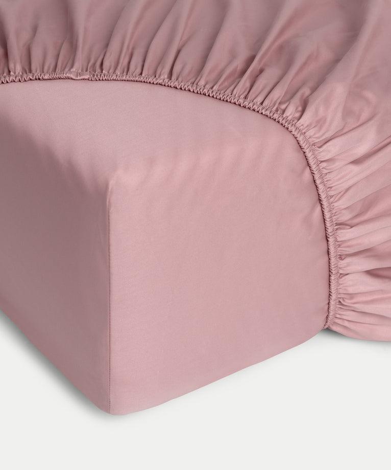 Kinder-Spannbettlaken ägyptische Baumwolle 400TC Satin blush pink - Petit Hôtel
