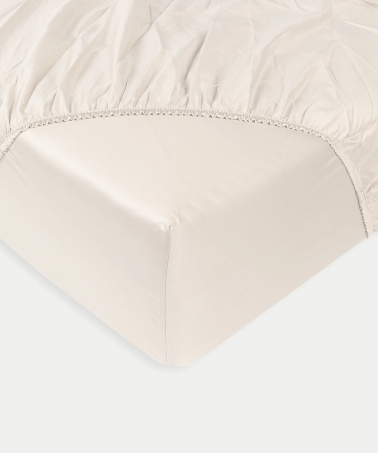Bettbezug-Set & Spannbettlaken ägyptische Baumwolle Satin | Cream