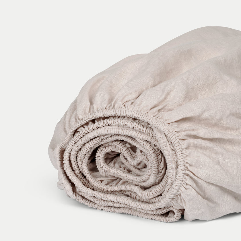 Spannbettlaken 100% gewaschenes Leinen | Oat