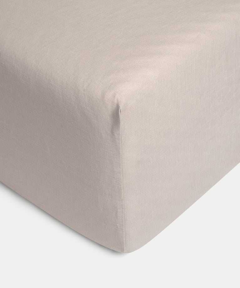 Spannbettlaken 100% gewaschenes Leinen | Oat