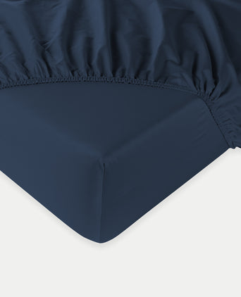 Spannbettlaken ägyptische Baumwolle Satin 400TC | Harbour Blue
