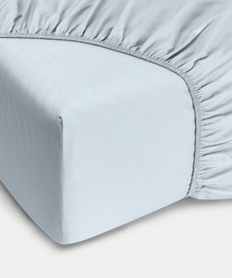 Spannbettlaken ägyptische Baumwolle Perkal 400TC | Pastel Blue