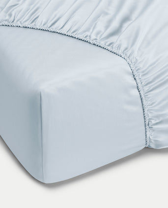 Spannbettlaken ägyptische Baumwolle Satin 400TC | Pastel Blue