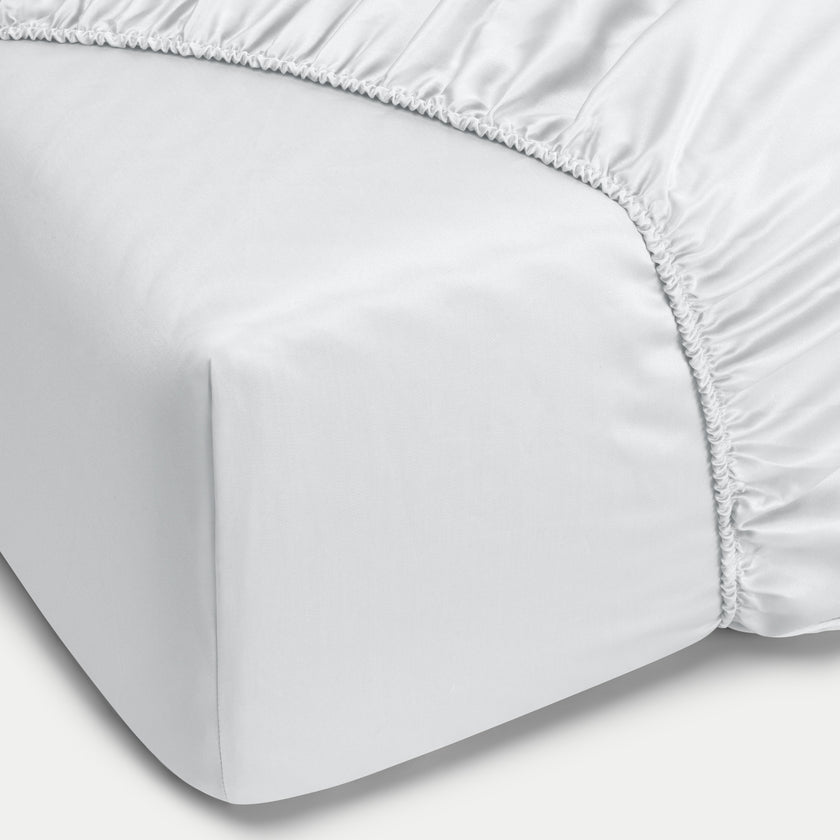 Spannbettlaken ägyptische Baumwolle Satin 400TC | Silbergrau