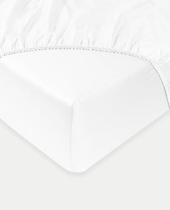 Spannbettlaken ägyptische Baumwolle Satin 400TC | Weiß