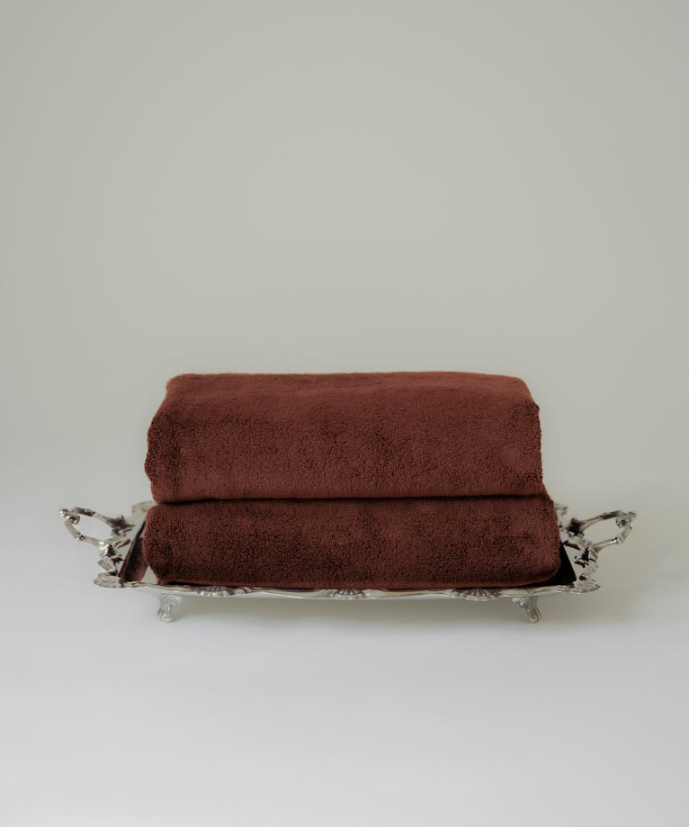 Handtuchset Zero-Twist Baumwolle 70x140 cm (2 Stk.) | Chestnut