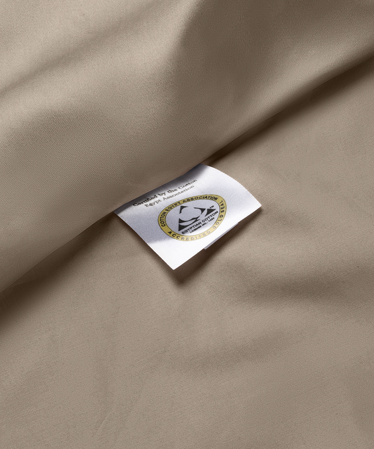 Set von 2 Kissenbezügen ägyptische Baumwolle 400TC Satin | Champagner
