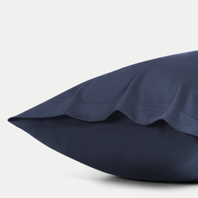 Set von 2 Kissenbezügen ägyptische Baumwolle 400TC Satin | Harbour Blue