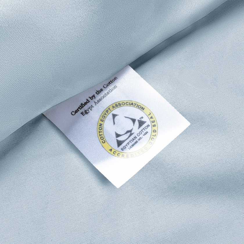 Set von 2 Kissenbezügen ägyptische Baumwolle 400TC Satin | Pastel Blue