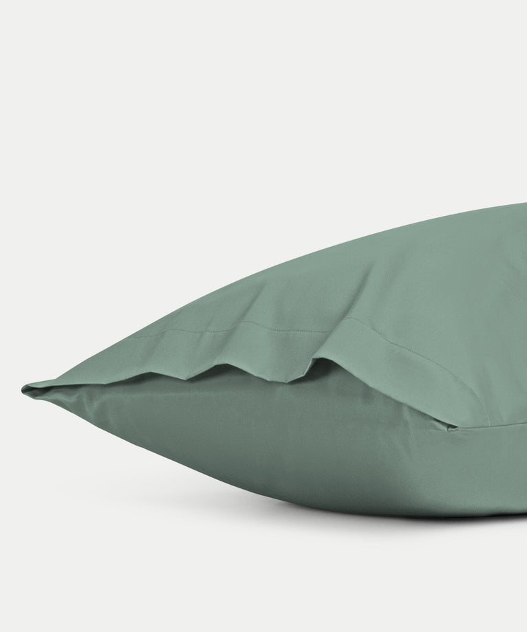 Kinderkissenbezug ägyptische Baumwolle 400TC Satin Salbeigrün - Petit Hôtel