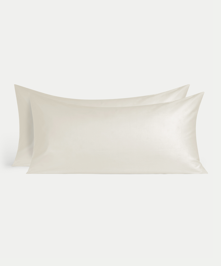 2er-Set Kissenbezüge ägyptische Baumwolle 400TC Satin | Cream