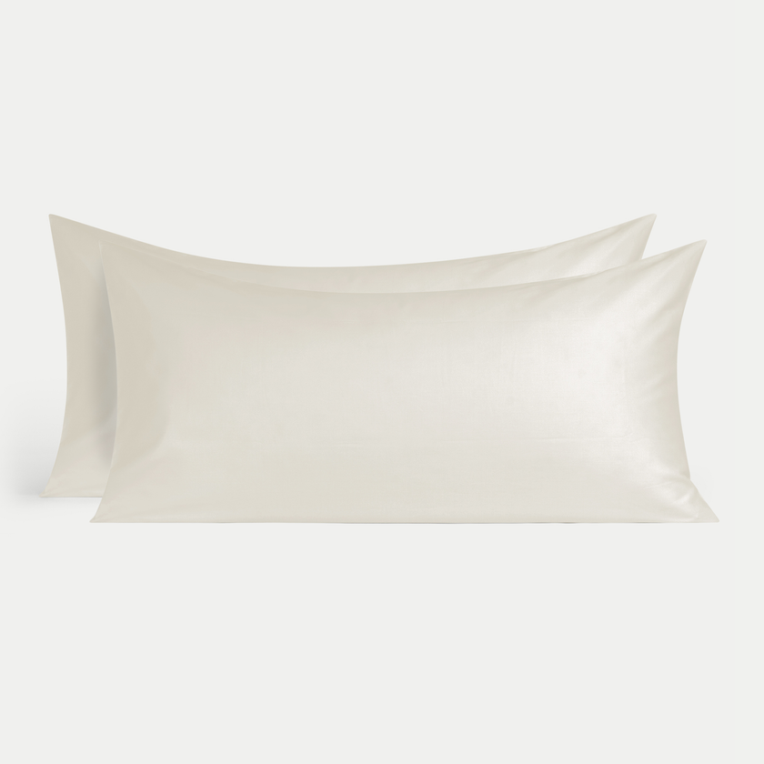 2er-Set Kissenbezüge ägyptische Baumwolle 400TC Satin | Cream