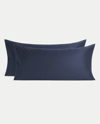 Set von 2 Kissenbezügen ägyptische Baumwolle 400TC Satin | Harbour Blue