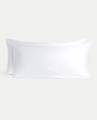 2er-Set Kissenbezüge Hotel Okura ägyptische Baumwolle 600TC Satin | Weiß