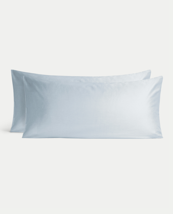 Set von 2 Kissenbezügen ägyptische Baumwolle 400TC Satin | Pastel Blue