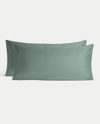 Set von 2 Kissenbezügen ägyptische Baumwolle 400TC Satin | Sage green