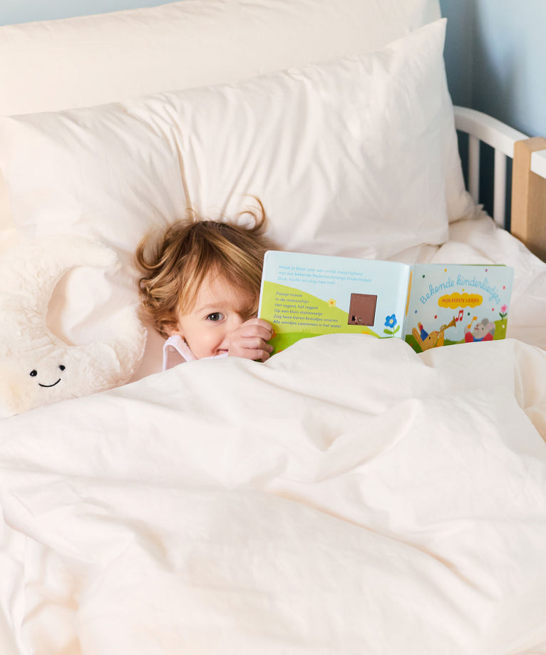 Kinder-Kissenbezug ägyptische Baumwolle 400TC Perkal Chalk White - Petit Hôtel